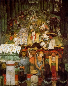 viernes santo en el canal santa anita 1924 Diego Rivera Pinturas al óleo